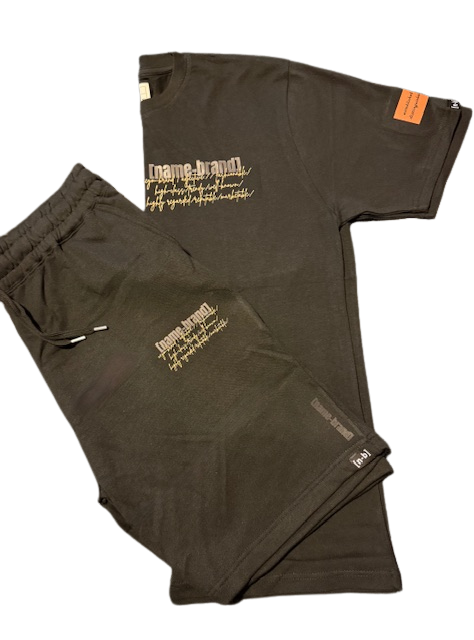 [name-brand] Premium Short Set - Black