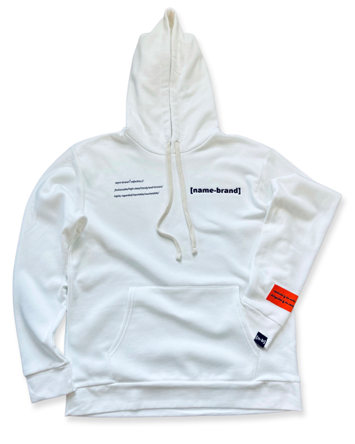 [name-brand] Brand Essential Hoodie - White