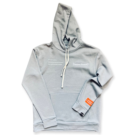 [name-brand] Brand Essential Hoodie - Cool Grey