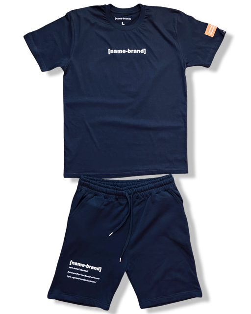 [name-brand] Limited Short Set - Black